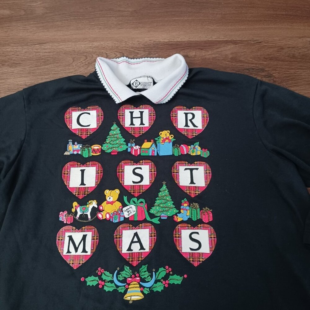 Young Stuff YS Women 2X Christmas‎ Holiday Lightweight Sweatshirt Toys Tree